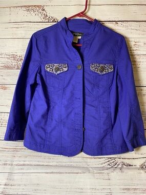 Prosper & Devine Purple Button-Front Jacket